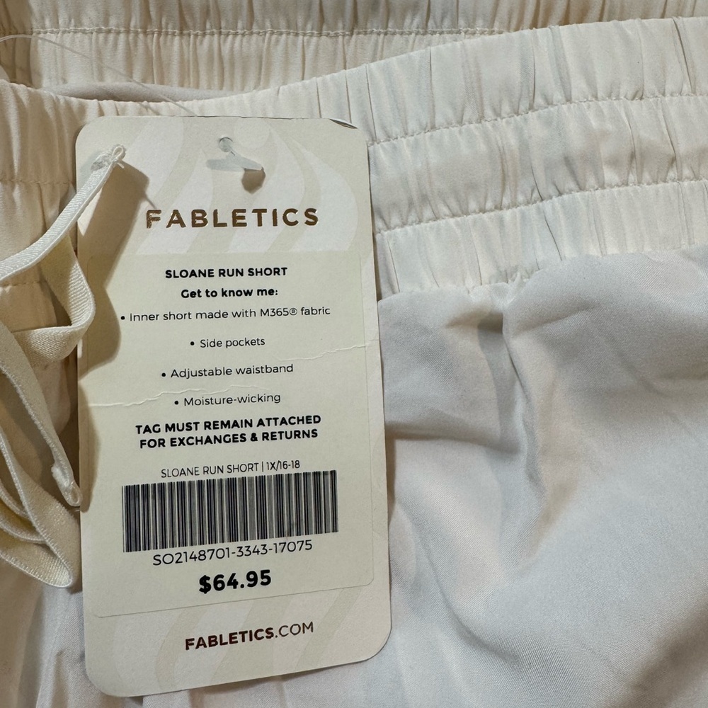 Fabletics Women's White Athletic Shorts - Picture 3 of 6